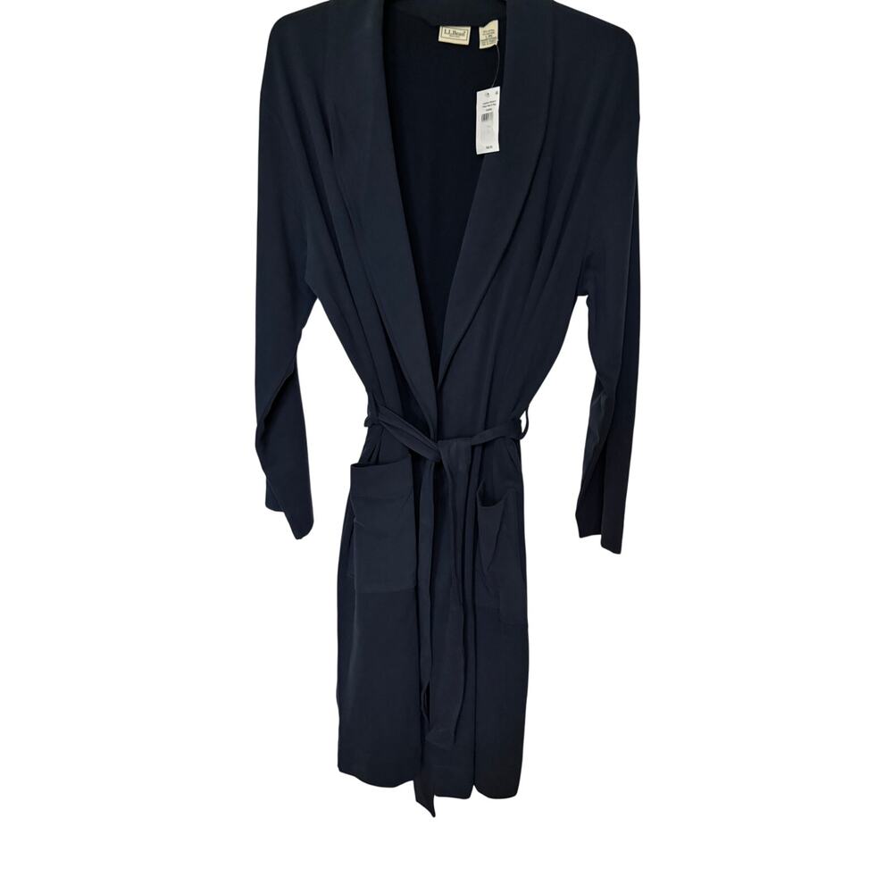 NWT L.L. Bean Men's Navy Comfort Stretch Robe - Large